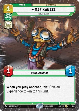 Maz Kanata - Pirate Queen (Hyperspace) (365) - Shadows of the Galaxy - Premium Star Wars: Unlimited Single from Shadows of the Galaxy - Just $0.43! Shop now at Game Crave Tournament Store