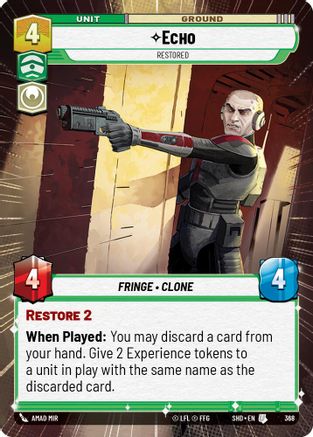 Echo - Restored (Hyperspace) (368) - Shadows of the Galaxy Foil - Premium Star Wars: Unlimited Single from Shadows of the Galaxy - Just $0.32! Shop now at Game Crave Tournament Store