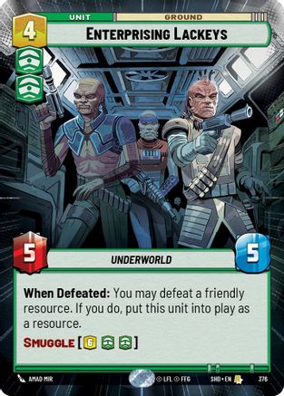 Enterprising Lackeys (Hyperspace) (376) - Shadows of the Galaxy Foil - Premium Star Wars: Unlimited Single from Shadows of the Galaxy - Just $1.83! Shop now at Game Crave Tournament Store