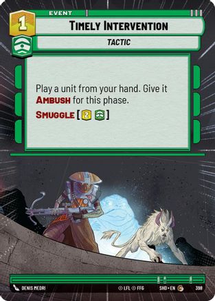 Timely Intervention (Hyperspace) (398) - Shadows of the Galaxy Foil - Premium Star Wars: Unlimited Single from Shadows of the Galaxy - Just $0.69! Shop now at Game Crave Tournament Store