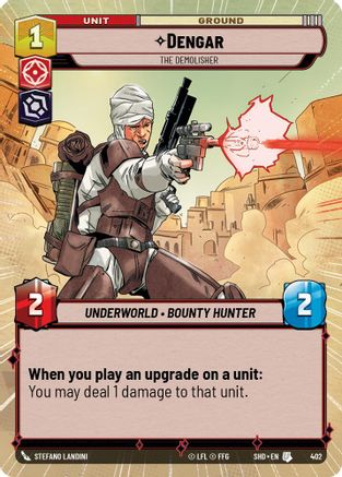 Dengar - The Demolisher (Hyperspace) (402) - Shadows of the Galaxy Foil - Premium Star Wars: Unlimited Single from Shadows of the Galaxy - Just $0.40! Shop now at Game Crave Tournament Store