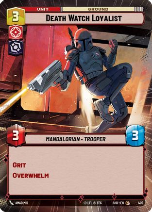 Death Watch Loyalist (Hyperspace) (405) - Shadows of the Galaxy - Premium Star Wars: Unlimited Single from Shadows of the Galaxy - Just $0.09! Shop now at Game Crave Tournament Store