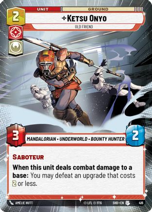Ketsu Onyo - Old Friend (Hyperspace) (416) - Shadows of the Galaxy - Premium Star Wars: Unlimited Single from Shadows of the Galaxy - Just $0.33! Shop now at Game Crave Tournament Store