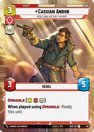 Cassian Andor - Rebellions Are Built On Hope (Hyperspace) (417) - Shadows of the Galaxy - Premium Star Wars: Unlimited Single from Shadows of the Galaxy - Just $3.11! Shop now at Game Crave Tournament Store