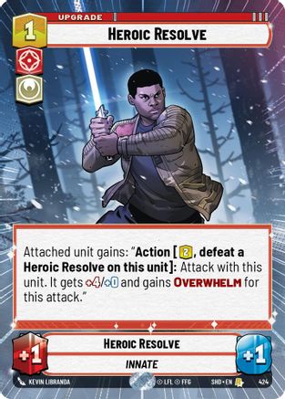 Heroic Resolve (Hyperspace) (424) - Shadows of the Galaxy - Premium Star Wars: Unlimited Single from Shadows of the Galaxy - Just $0.52! Shop now at Game Crave Tournament Store