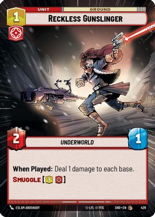 Reckless Gunslinger (Hyperspace) (429) - Shadows of the Galaxy Foil - Premium Star Wars: Unlimited Single from Shadows of the Galaxy - Just $0.08! Shop now at Game Crave Tournament Store