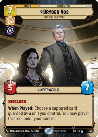 Dryden Vos - Offering No Escape (Hyperspace) (461) - Shadows of the Galaxy - Premium Star Wars: Unlimited Single from Shadows of the Galaxy - Just $0.86! Shop now at Game Crave Tournament Store