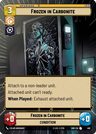 Frozen in Carbonite (Hyperspace) (462) - Shadows of the Galaxy Foil - Premium Star Wars: Unlimited Single from Shadows of the Galaxy - Just $0.50! Shop now at Game Crave Tournament Store