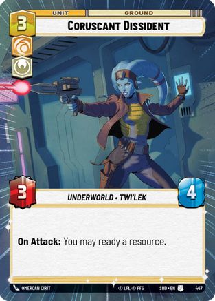 Coruscant Dissident (Hyperspace) (467) - Shadows of the Galaxy Foil - Premium Star Wars: Unlimited Single from Shadows of the Galaxy - Just $0.25! Shop now at Game Crave Tournament Store