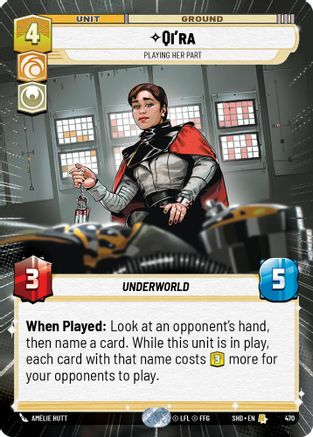 Qi'ra - Playing Her Part (Hyperspace) (470) - Shadows of the Galaxy - Premium Star Wars: Unlimited Single from Shadows of the Galaxy - Just $3.69! Shop now at Game Crave Tournament Store