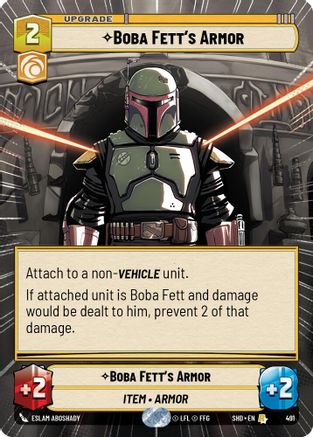 Boba Fett's Armor (Hyperspace) (491) - Shadows of the Galaxy - Premium Star Wars: Unlimited Single from Shadows of the Galaxy - Just $0.77! Shop now at Game Crave Tournament Store
