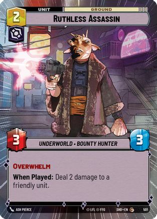 Ruthless Assassin (Hyperspace) (501) - Shadows of the Galaxy - Premium Star Wars: Unlimited Single from Shadows of the Galaxy - Just $0.08! Shop now at Game Crave Tournament Store