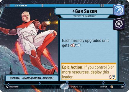 Gar Saxon - Viceroy of Mandalore (Hyperspace) (281) - Shadows of the Galaxy - Premium Star Wars: Unlimited Single from Shadows of the Galaxy - Just $0.08! Shop now at Game Crave Tournament Store