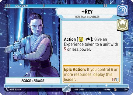 Rey - More Than a Scavenger (Hyperspace) (284) - Shadows of the Galaxy - Premium Star Wars: Unlimited Single from Shadows of the Galaxy - Just $0.08! Shop now at Game Crave Tournament Store