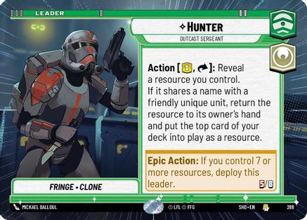 Hunter - Outcast Sergeant (Hyperspace) (288) - Shadows of the Galaxy - Premium Star Wars: Unlimited Single from Shadows of the Galaxy - Just $0.08! Shop now at Game Crave Tournament Store