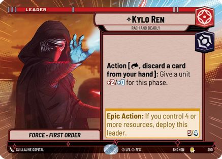Kylo Ren - Rash and Deadly (Hyperspace) (290) - Shadows of the Galaxy - Premium Star Wars: Unlimited Single from Shadows of the Galaxy - Just $0.26! Shop now at Game Crave Tournament Store