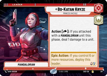 Bo-Katan Kryze - Princess in Exile (Hyperspace) (291) - Shadows of the Galaxy - Premium Star Wars: Unlimited Single from Shadows of the Galaxy - Just $0.26! Shop now at Game Crave Tournament Store