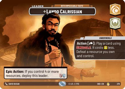 Lando Calrissian - With Impeccable Taste (Showcase) (279) - Shadows of the Galaxy Foil - Premium Star Wars: Unlimited Single from Shadows of the Galaxy - Just $19.70! Shop now at Game Crave Tournament Store