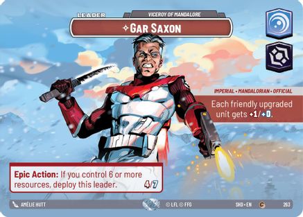 Gar Saxon - Viceroy of Mandalore (Showcase) (263) - Shadows of the Galaxy Foil - Premium Star Wars: Unlimited Single from Shadows of the Galaxy - Just $39.54! Shop now at Game Crave Tournament Store