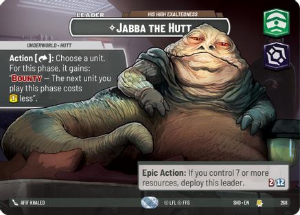 Jabba the Hutt - His High Exaltedness (Showcase) (268) - Shadows of the Galaxy Foil - Premium Star Wars: Unlimited Single from Shadows of the Galaxy - Just $38.88! Shop now at Game Crave Tournament Store