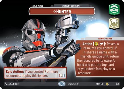 Hunter - Outcast Sergeant (Showcase) (271) - Shadows of the Galaxy Foil - Premium Star Wars: Unlimited Single from Shadows of the Galaxy - Just $24.32! Shop now at Game Crave Tournament Store