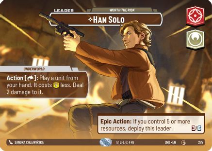 Han Solo - Worth the Risk (Showcase) (275) - Shadows of the Galaxy Foil - Premium Star Wars: Unlimited Single from Shadows of the Galaxy - Just $45.13! Shop now at Game Crave Tournament Store
