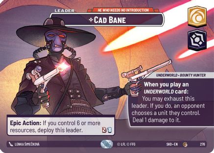 Cad Bane - He Who Needs No Introduction (Showcase) (276) - Shadows of the Galaxy Foil - Premium Star Wars: Unlimited Single from Shadows of the Galaxy - Just $61.35! Shop now at Game Crave Tournament Store