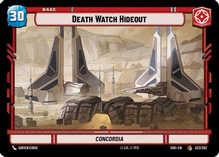 Death Watch Hideout // Shield (023 // T02) - Shadows of the Galaxy - Premium Star Wars: Unlimited Single from Shadows of the Galaxy - Just $0.08! Shop now at Game Crave Tournament Store