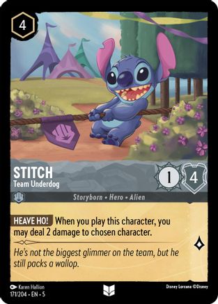 Stitch - Team Underdog (171/204) - Shimmering Skies Cold Foil - Premium Lorcana Single from Shimmering Skies - Just $0.30! Shop now at Game Crave Tournament Store