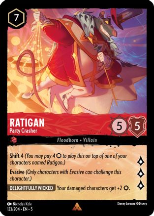 Ratigan - Party Crasher (123/204) - Shimmering Skies - Premium Lorcana Single from Shimmering Skies - Just $0.25! Shop now at Game Crave Tournament Store