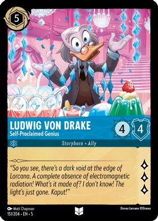 Ludwig Von Drake - Self-Proclaimed Genius (151/204) - Shimmering Skies Cold Foil - Premium Lorcana Single from Shimmering Skies - Just $0.25! Shop now at Game Crave Tournament Store