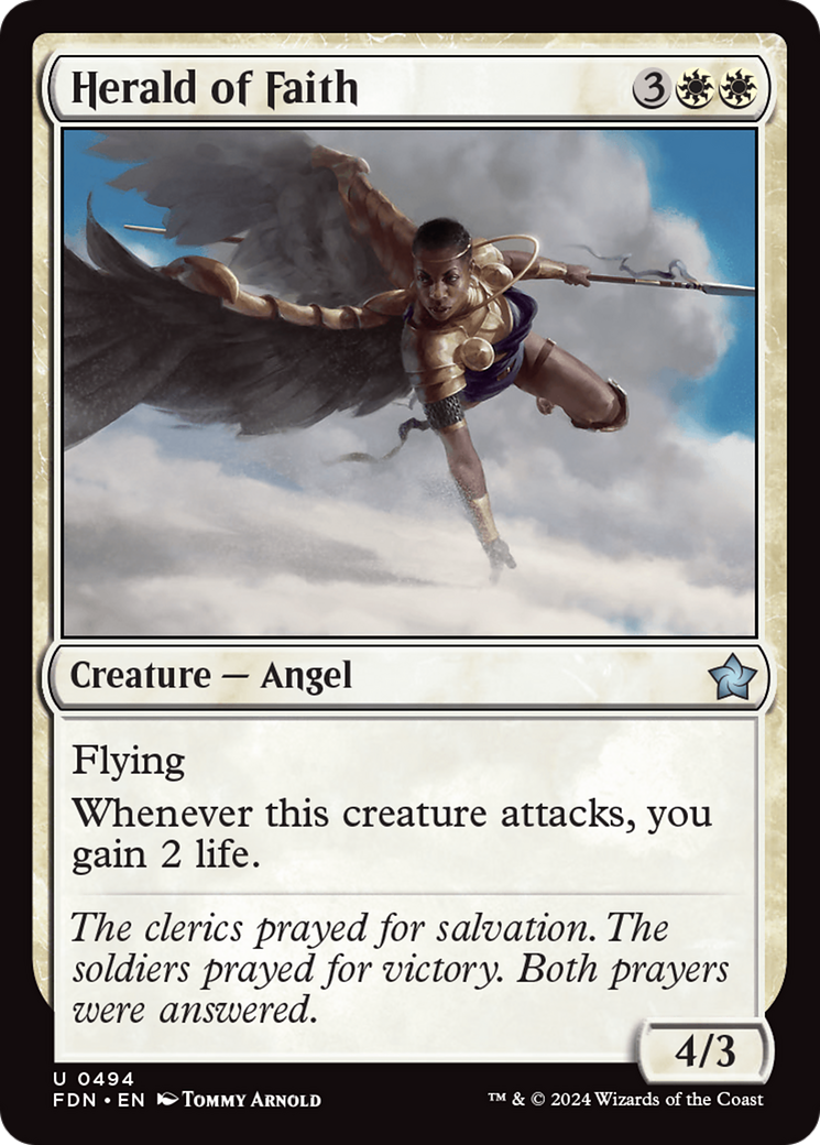 Herald of Faith (FDN-494) - Foundations - Premium MTG Single from Wizards of the Coast - Just $0.27! Shop now at Game Crave Tournament Store