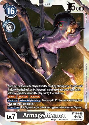 Armageddemon (BT17-060) - Secret Crisis Foil - Premium Digimon Single from Bandai - Just $0.96! Shop now at Game Crave Tournament Store