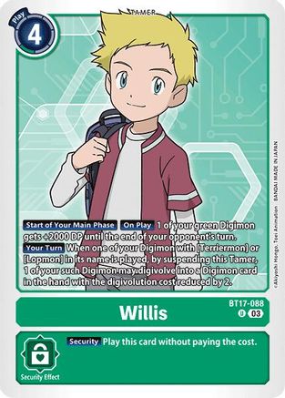 Willis (BT17-088) - Secret Crisis - Premium Digimon Single from Bandai - Just $0.25! Shop now at Game Crave Tournament Store