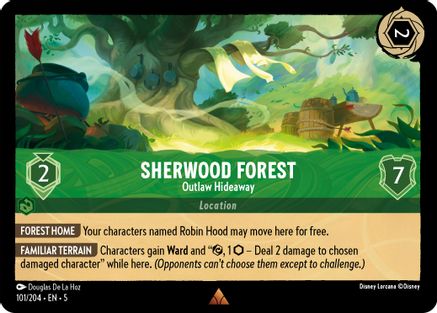 Sherwood Forest - Outlaw Hideaway (101/204) - Shimmering Skies Cold Foil - Premium Lorcana Single from Shimmering Skies - Just $0.84! Shop now at Game Crave Tournament Store