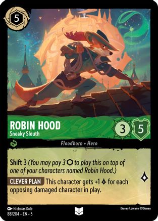 Robin Hood - Sneaky Sleuth (88/204) - Shimmering Skies - Premium Lorcana Single from Shimmering Skies - Just $0.25! Shop now at Game Crave Tournament Store