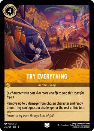 Try Everything (25/204) - Shimmering Skies - Premium Lorcana Single from Shimmering Skies - Just $0.25! Shop now at Game Crave Tournament Store