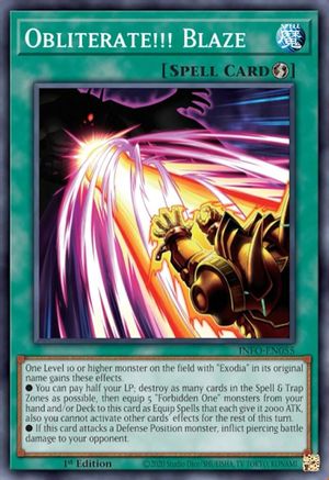 Obliterate!!! Blaze (INFO-EN055) - The Infinite Forbidden 1st Edition - Premium Yugioh Single from Konami - Just $0.25! Shop now at Game Crave Tournament Store