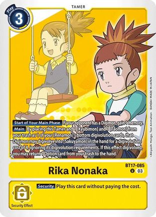 Rika Nonaka (BT17-085) - Secret Crisis - Premium Digimon Single from Bandai - Just $0.25! Shop now at Game Crave Tournament Store