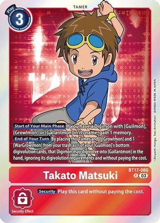 Takato Matsuki (BT17-080) - Secret Crisis Foil - Premium Digimon Single from Bandai - Just $0.32! Shop now at Game Crave Tournament Store