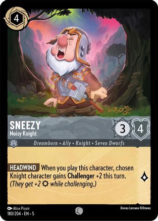 Sneezy - Noisy Knight (180/204) - Shimmering Skies - Premium Lorcana Single from Shimmering Skies - Just $0.25! Shop now at Game Crave Tournament Store