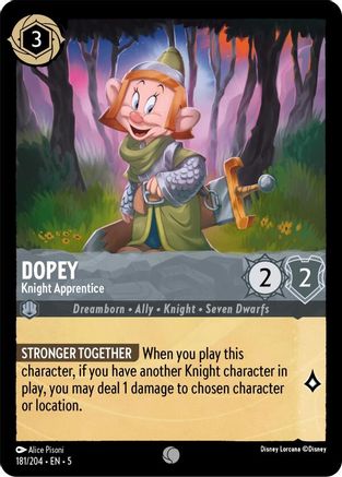 Dopey - Knight Apprentice (181/204) - Shimmering Skies - Premium Lorcana Single from Shimmering Skies - Just $0.25! Shop now at Game Crave Tournament Store