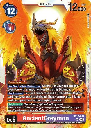 AncientGreymon (BT17-017) - Secret Crisis Foil - Premium Digimon Single from Bandai - Just $4.52! Shop now at Game Crave Tournament Store