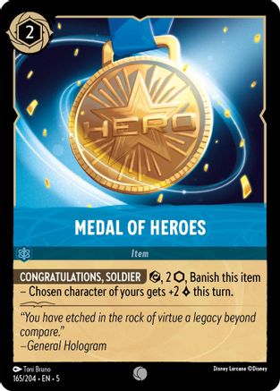 Medal of Heroes (165/204) - Shimmering Skies Cold Foil - Premium Lorcana Single from Shimmering Skies - Just $0.40! Shop now at Game Crave Tournament Store