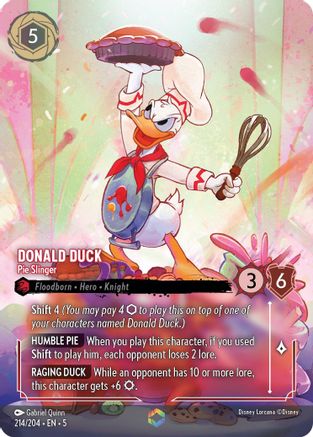 Donald Duck - Pie Slinger (Enchanted) (214/204) - Shimmering Skies Holofoil - Premium Lorcana Single from Shimmering Skies - Just $54.17! Shop now at Game Crave Tournament Store