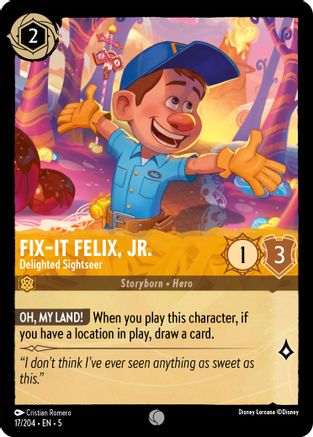 Fix-It Felix, Jr. - Delighted Sightseer (17/204) - Shimmering Skies - Premium Lorcana Single from Shimmering Skies - Just $0.25! Shop now at Game Crave Tournament Store