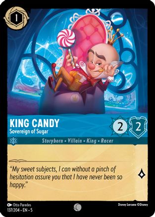King Candy - Sovereign of Sugar (137/204) - Shimmering Skies - Premium Lorcana Single from Shimmering Skies - Just $0.25! Shop now at Game Crave Tournament Store