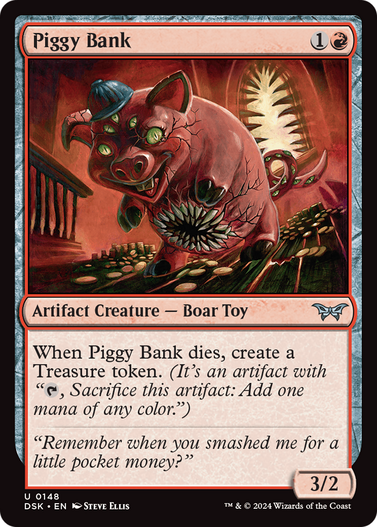 Piggy Bank (DSK-148) - Duskmourn: House of Horror Foil - Premium MTG Single from Wizards of the Coast - Just $0.25! Shop now at Game Crave Tournament Store