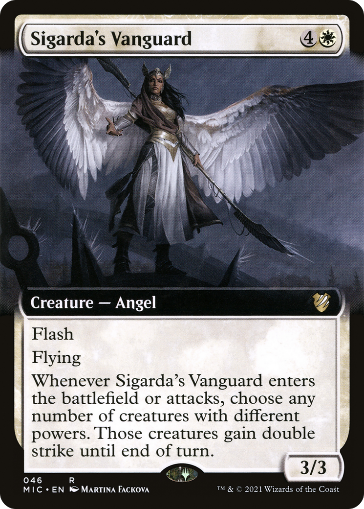 Sigarda's Vanguard (MIC-046) - Midnight Hunt Commander: (Extended Art) - Premium MTG Single from Wizards of the Coast - Just $0.19! Shop now at Game Crave Tournament Store