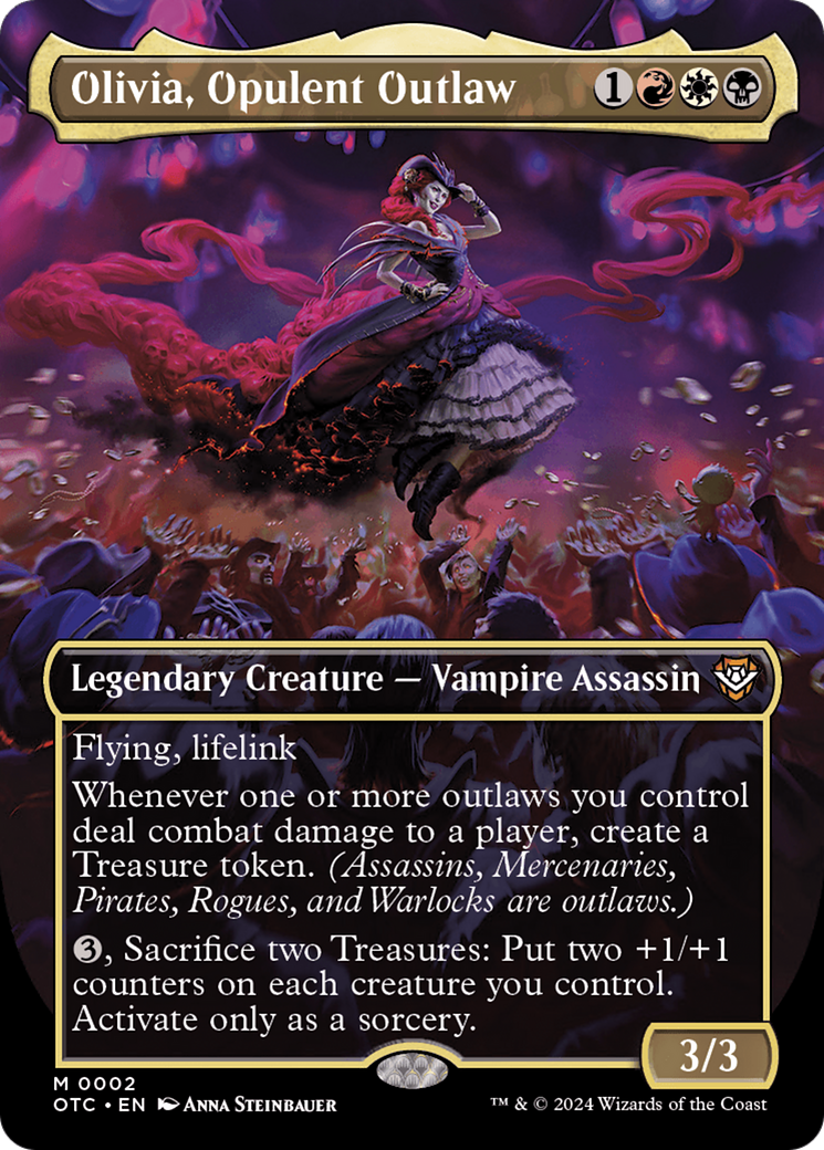 Olivia, Opulent Outlaw (OTC-002) - Outlaws of Thunder Junction Commander (Borderless) Foil - Premium MTG Single from Wizards of the Coast - Just $2.14! Shop now at Game Crave Tournament Store